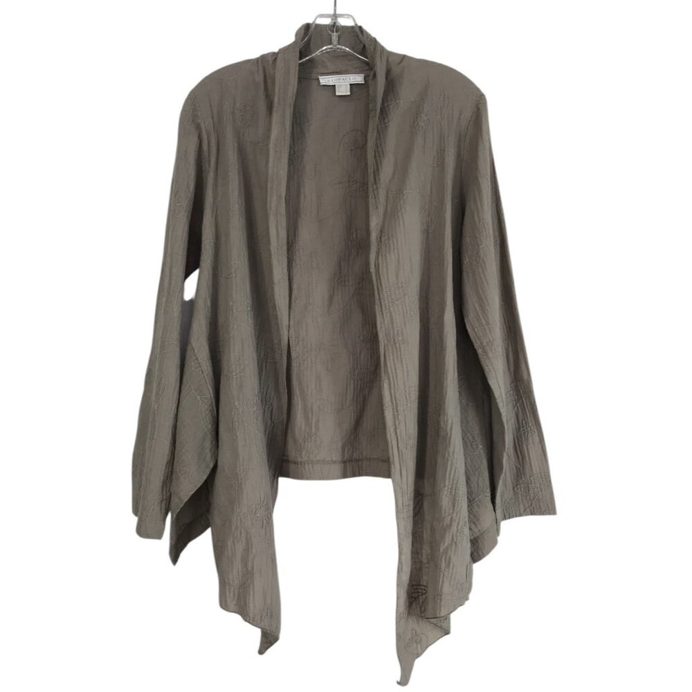 Sao‎ Paulo Cardigan Womens Size 10 Floral Open Front Long Sleeve Embroidered